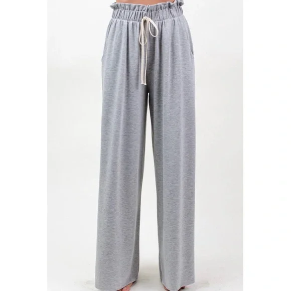Wide Leg French Terry Lounge Pants - Picture 4 of 4
